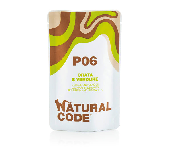 Natural Code P06 Orata e Verdure Umido Gatto 70 Gr Natural Code P06 Orata e Verdure Umido Gatto 70 Gr
